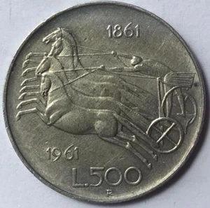๐ฎ๐น๐ฎ๐น 1961-R Italy 500 Lire Coin - 500 Lire Unification Centennial ๐ฎ๐น๐ฎ๐น - Picture 1 of 4
