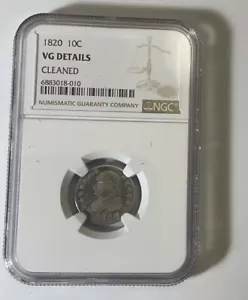 1820 1c N-10 Matron Head Large Cent NGC- VG  Details - Cleaned - Picture 1 of 2