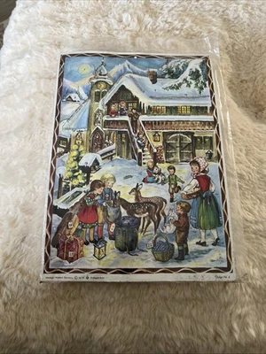 Vintage Christmas Advent Calendar West Germany Stuttgart-Rohr No. 4 1960s  Foto 1 de 4