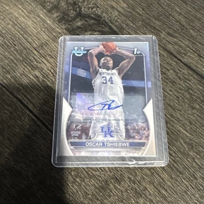 OSCAR TSHIEBWE 2023-24 BOWMAN UNIVERSITY CHROME 1ST AUTOGRAPH AUTO #/499  - Image 1 of 2