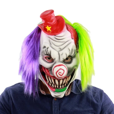 Horror Clown Maske Latex Vollkopf Gruselig Kostüm Party Maskerade - Bild 1 von 4