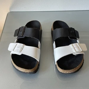 Birkenstock Arizona Sandals Two-Tone Black & White Women’s Size 37 (6-6.5 US) - Picture 1 of 9