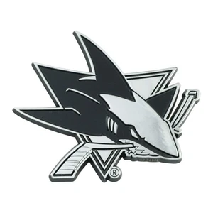 Official San Jose Sharks NHL Hockey Logo Solid Metal Car Emblem - Picture 1 of 1
