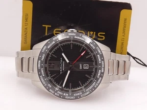 HAMILTON BROADWAY GMT H437250 46mm NEW BOX&PAPERS AUTOMATIC WITH BRACELET WATCH - Picture 1 of 17