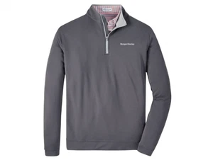 NWT Morgan Stanley x Peter Millar Banker Quarter Zip Embroidered UPF 50+ L Gray - Picture 1 of 2