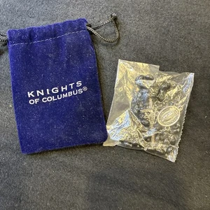 Neuer Ritter des Kolumbus schwarzer Rosenkranz Vintage mit Samtbeutel - Bild 1 von 7