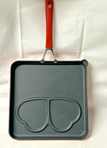 Circulon Innovatum 11” x 11”  RED Two Hearts Griddle Frying Non-Stick Pan - Picture 1 of 6