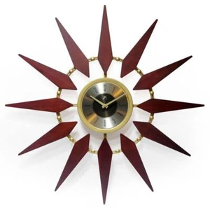 Infinity Instruments Wall Clocks 30" Orion Sunburst Walnut Metal Analog Brown - Picture 1 of 5