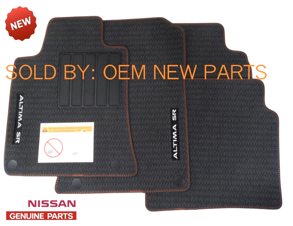 Fits 19-24 Nissan Altima SR Black Floor Mats Carpet Nylon Non-slip White Emblems Foto 1 de 4