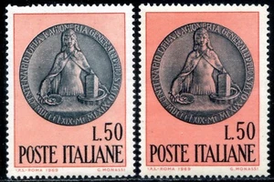 Repubblica Italiana 1969 Centenario della Ragioneria n. 1108a ** varietà (m334) - Picture 1 of 3