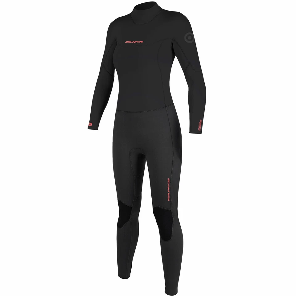 Neilpryde Spark 5/4/3 Backzip Fullsuit Damen-Neoprener Neoprenanzug Schwarz