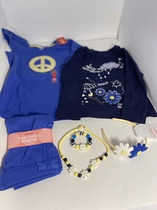Gymboree Girls Sz5/6 FLOWER SHOWERS 2 Tops, Capris Pants, Jewelry & Headband - Picture 1 of 6