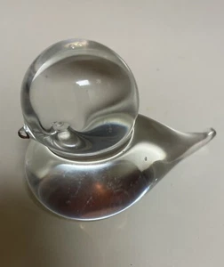 Reijmyre 1810 Sweden Small Clear Glass Baby Bird or Duck Figurine - Picture 1 of 9