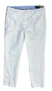 Polo Ralph Lauren Men's Pants White Stretch Straight Fit Size 32 Preppy Classic - Picture 1 of 6