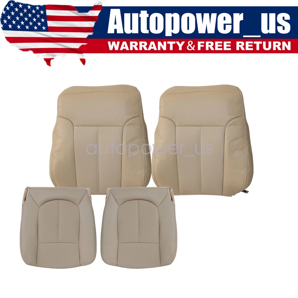 For 2011-2016 Ford F250 F350 Super Duty Lariat Both Side Leather Seat Cover Tan Foto 1 de 4