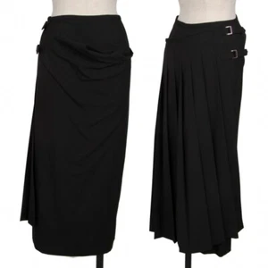 COMME des GARCONS Wool Gabardine Back Pleats Wrap Skirt Size M(K-128345) - Picture 1 of 12