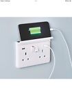 Plug Socket Mobile Phone Holder Charger Shelf Charging Rack White