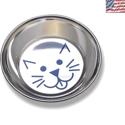 Cuenco para gatos amigable con bigotes de 8 OZ - Plato de alimentación moderno de acero inoxidable Foto 1 de 4