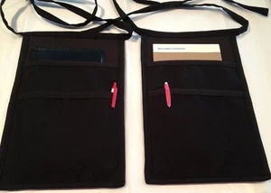(2) Black Side Apron Money Pouch For One Price Waiter Waitress taverns pubs - Picture 1 of 6