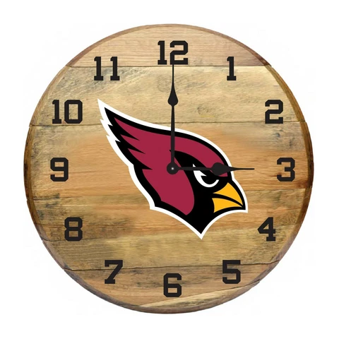 ARIZONA CARDINALS AUTHENTIC OAK BARREL 21" CLOCK Cover