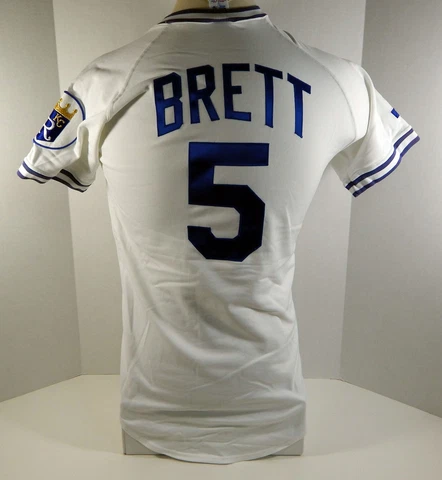 Kansas City Royals George Brett #5 Authentic White Jersey Russell 36 48 Cover