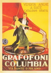 Postcard Advertising Grafofoni Columbia Victrola Records 4x6 Modern Print - Bild 1 von 2