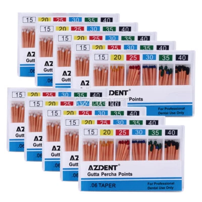 AZDENT Dental Gutta Percha Points 0.06 15-40# 60 Root Canal Therapy Points/Box  - Image 1 of 4