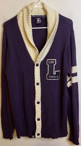 Suéter Cárdigan LRG Letterman Lifted Research Group Botón Púrpura Universitario XL - Imagen 1 de 3