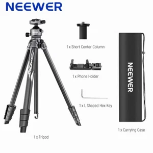 NEEWER LT07 61" Stability Compact Travel Tripod Panoramic Ball Head Phone Holder - Picture 1 of 7