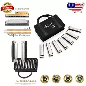 Major Blues 7-Key Harmonica Set: Perfect Gift for Music Lovers & Beginners - Picture 1 of 9