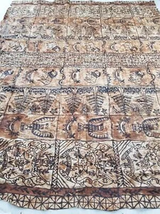 Vintage Traditional Polynesian Tapa Bark Cloth Textile 286x226cm - Picture 1 of 12
