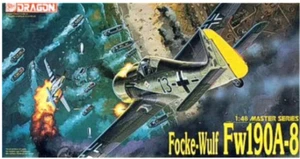 Scala 1/48 Focke-Wulf Fw 190A-8 Dragon Models 5502 Plastic Kit German Fighter - Foto 1 di 1