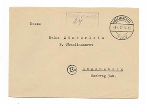 Gebühr bezahlt / OBERMARCHTAL (Württ) 8.4.47 auf Bedarfs-Brief  - Bild 1 von 2
