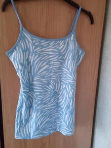 Papaya Ladies Camisole Top size 10 (Blue/White) - Picture 1 of 2