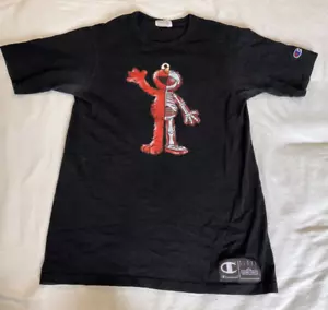 Men’s Champion Black T-Shirt with Elmo Skeleton Graphic - Picture 1 of 8