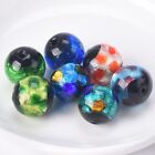 5PCS Round 12mm Handmade Foil Lampwork Glass Loose Beads for Jewelry Making