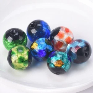 5 PIEZAS Cuentas sueltas redondas de vidrio de murano hechas a mano de 12 mm para hacer joyas - Imagen 1 de 13