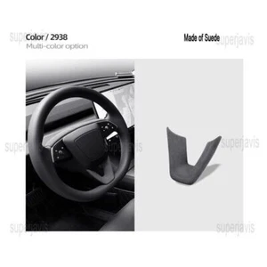Pegatina protectora de cubierta de volante de gamuza gris para Tesla Model 3 Highland - Imagen 1 de 13