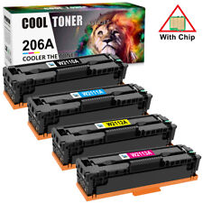 4 Pack For HP 206A Laserjet Pro MFP M283fdw M283cdw M283 M255dw Toner With Chips