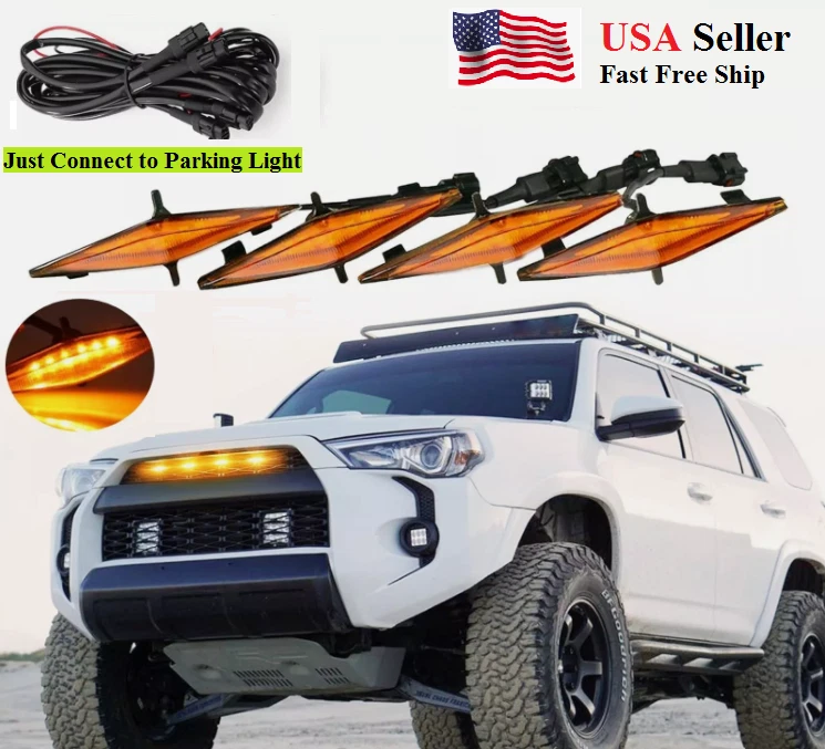 4x Luces LED ámbar estilo Raptor para Toyota 4Runner TRD Pro 14-23 Foto 1 de 4