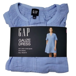 Gap Women'S Relaxed Fit Soft Cotton Gauze Tiered Dress - Picture 1 of 17