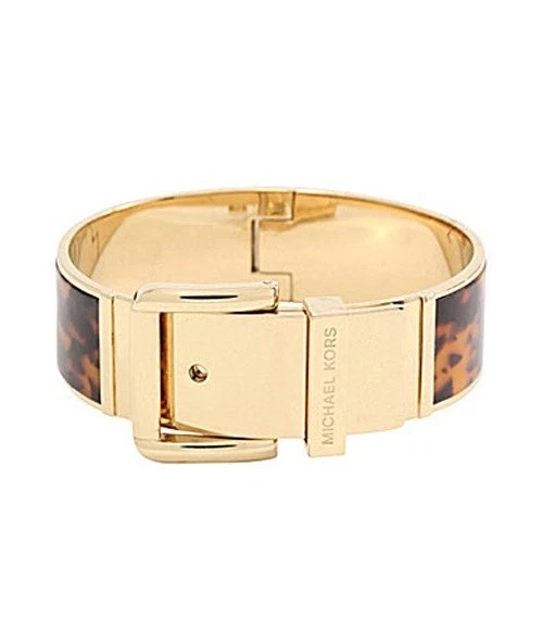BRAZALETE BRAZALETE HEBILLA CINTURÓN BISAGRA TORTUGA ANCHO TONO DORADO MICHAEL KORS-MKJ2874 Foto 1 de 1