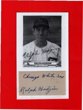 1943-48 RALPH HOGDIN-CHICAGO WHITE SOX AUTOGRAPHED 3X5 CARD W/PHOTO-(d.2011)