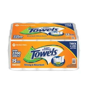 Member'S Mark Super Premium 2-Ply Select & Tear Paper Towels (150 Sheets/Roll, 1 - Picture 1 of 8