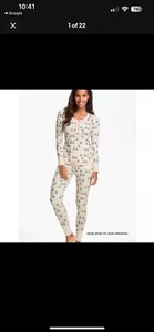 Make Pretty By Kenzie Sz L Owl Thermal PJ Set Tie Waist L. Sleeve EUC - Picture 1 of 17