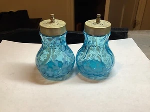 Antiguo salero y pimentero de vidrio Northwood de 3 pulgadas encaje español - Imagen 1 de 8