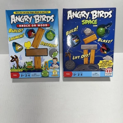 Mattel Board Game - Angry Birds Space + Angry Birds Knock On Wood. - Image 1 of 4