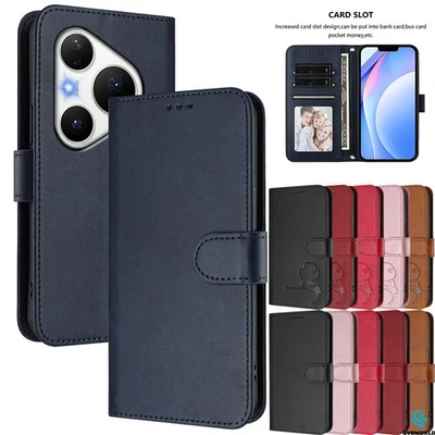 Case for Huawei P80 P60 P50 P40 P30 P20 Luxury Leather Wallet Case Phone Cover - Image 1 of 4