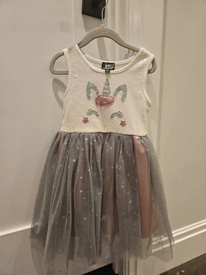 Pink & Violet Unicorn Sequins Dress Size 4 - Image 1 of 4