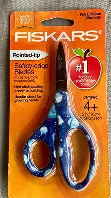 Fiskars  5 Inch Kids Scissors  Ages 4+  Pointed Tip, Safety Edge Blades Space - Image 1 of 2